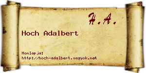 Hoch Adalbert névjegykártya